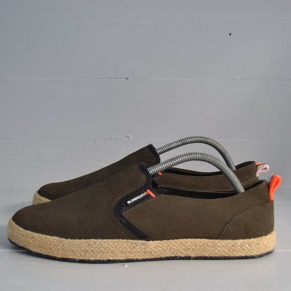 Superdry Woven Hybrid Slip On Espadrilles Sneakers Olive Green Men’s 9 - Picture 1 of 9